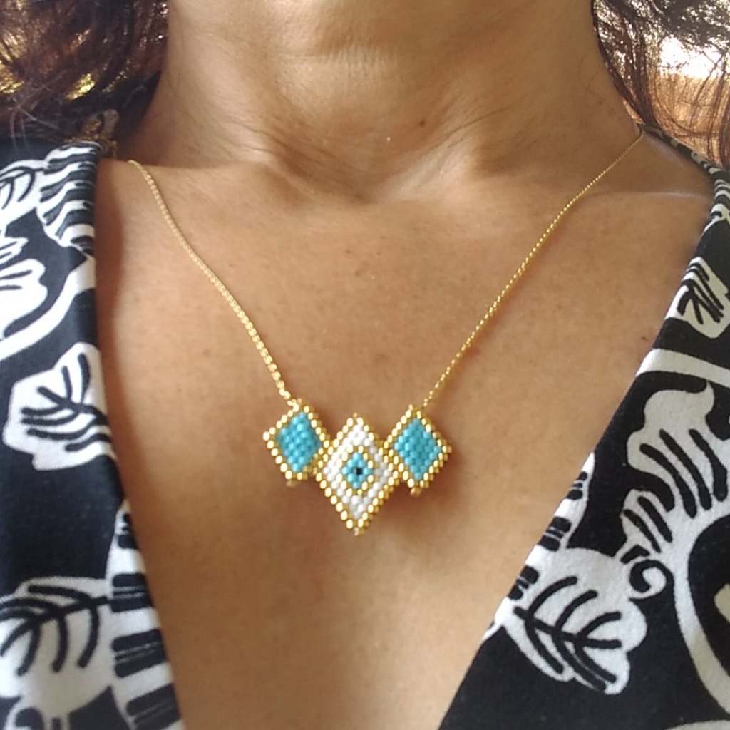 Yellow Gold Vermeil Aztec Necklace